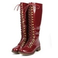 thumbnail image 5 of Mark Maddux DE61 Patent Leatherette Women Knee High Hard Toe Combat Boot, 5 of 6