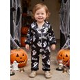 thumbnail image 3 of Cjfdfy Newborn Baby Girls Halloween Pajamas Long Sleeve Cartoon Print Fur Trim Toddler Loungewear Cute Ghost Letters Print Pajamas Closure Sleepwear, 3 of 9
