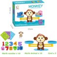 thumbnail image 2 of HTOOQToys Digital Board Game Cartoon Animals Educational Toy Number Board Game Math Toy Smart Monkey Balance Scale Educational Math Toy(Pink Monkey), 2 of 7