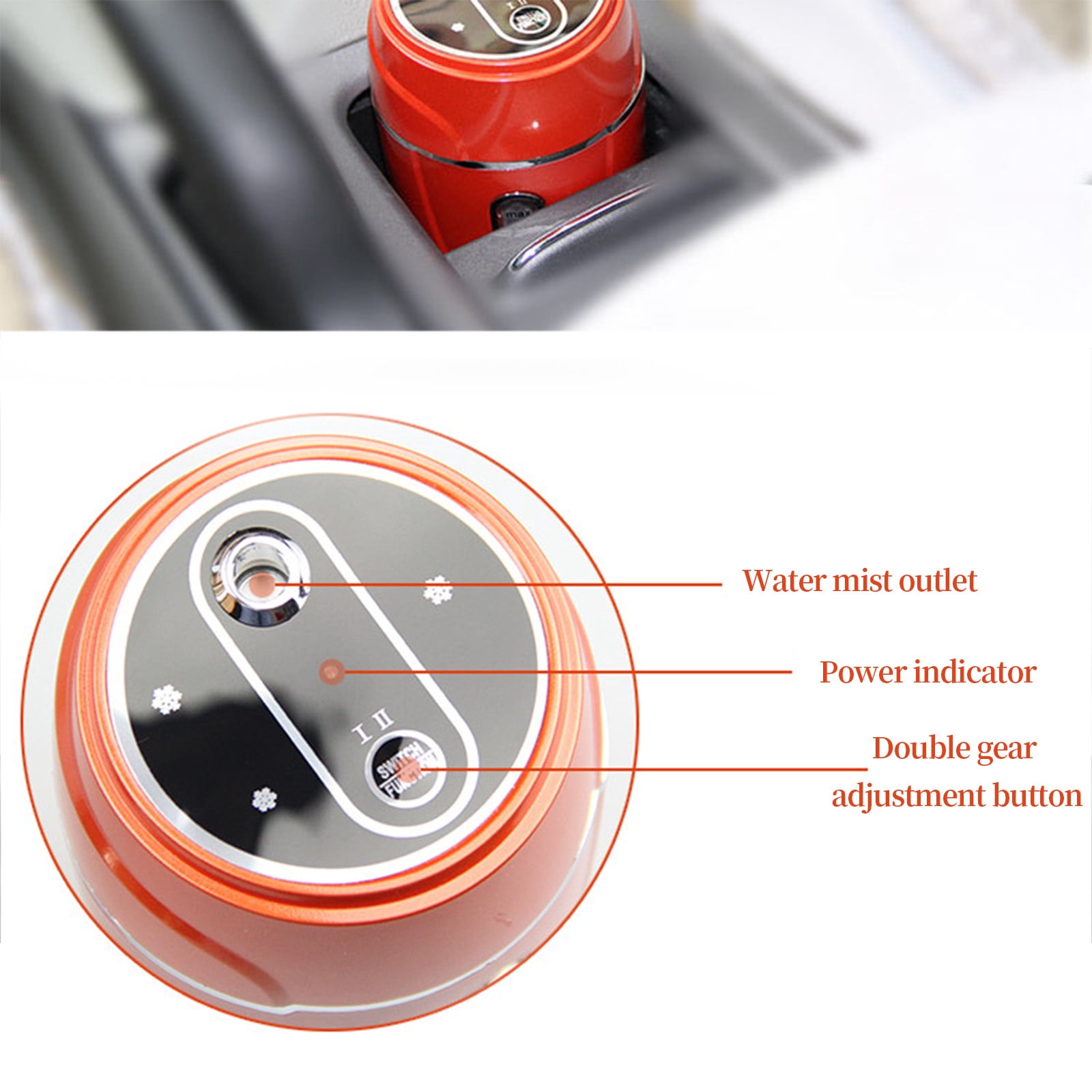 MICLOZYT Humidifier for Bedroom,Quiet Car Cool Mist Humidifier,Aromatherapy Diffuser (Orange),for Baby Nursery and Plant