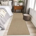 thumbnail image 5 of Beige 2x6 Kitchen Runner Rug, Farmhouse Burlap Solid Brown Color Modern Linen Texture Non-Skid Rubber Backing Large Rectangle Rugs - Living Room Bedroom Home Office, Indoor Floor Carpets Washable Rug, 5 of 9