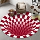 thumbnail image 2 of Alfombra redonda con visión estereoscópica en blanco y negro para sala de estar, dormitorio, mesa de café, alfombra para piso, trampa de ilusión 3D, 2 of 4