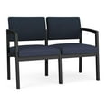 thumbnail image 1 of Lenox Steel Reception Waiting Room Loveseat / Black Steel / Blue / Blue, 1 of 5