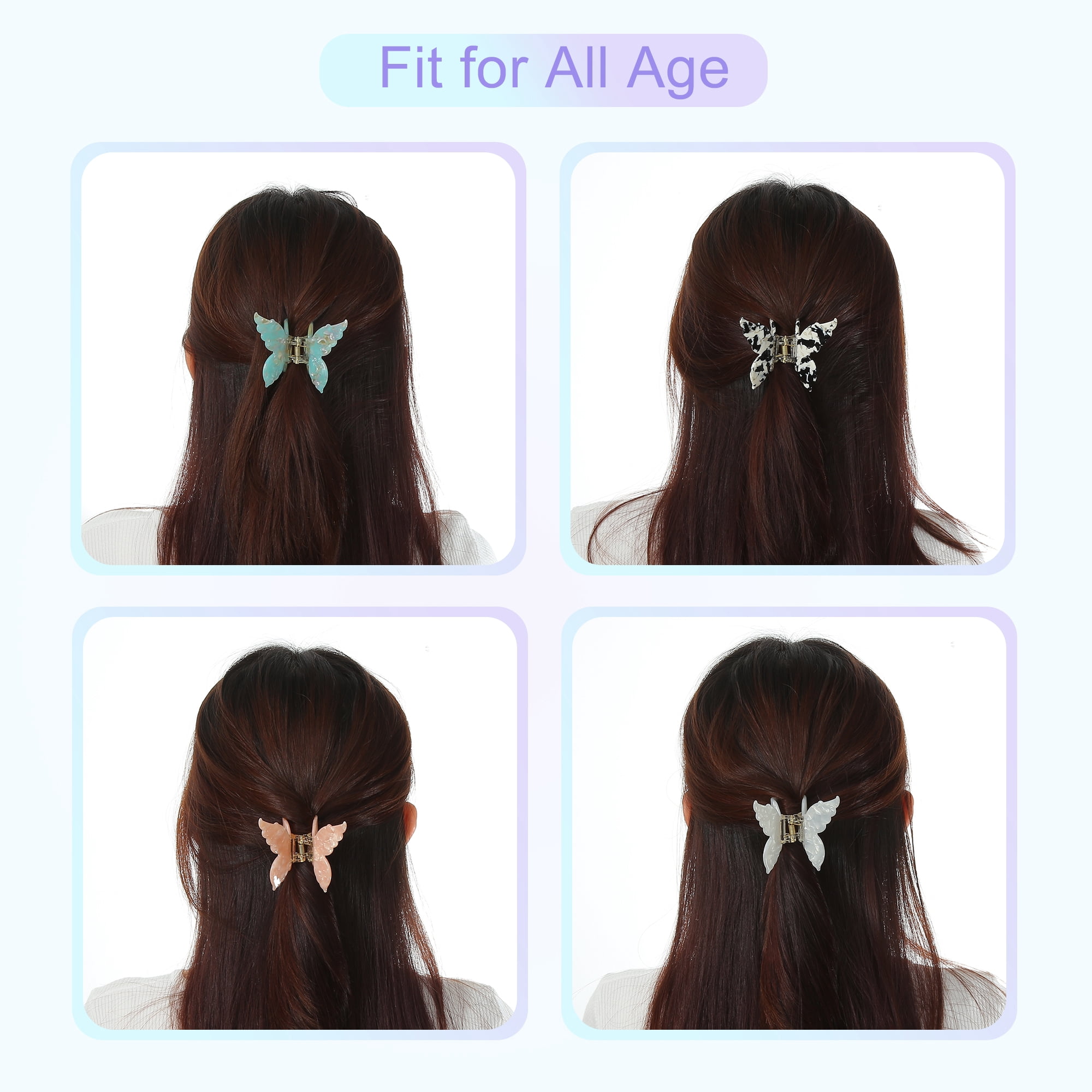 Unique Bargains 4 Pcs Butterfly Hair Claw Clip, Cute Butterfly Hair Clip for Women