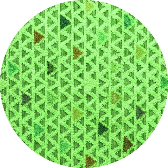 Ahgly Company Indoor Round Abstract Green Modern Area Rugs, 4' Round