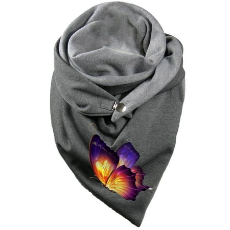 

Dadaria Blanket Scarf Fashion Women Winter Printing Button Soft Wrap Casual Warm Scarves Shawls Scarf Multicolor One Size Women