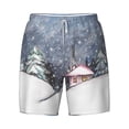 thumbnail image 4 of Lsque Mens Swim Trunks Watercolor Winter Landscape For Christmas Pattern - Bathing Suit Compression Liner - Beach Swim Shorts Swimwear - (S-3XL) - Stretch Quick Dry -Medium, 4 of 9