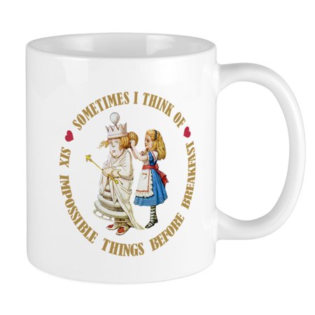 

CafePress - Six Impossible Things Before Breakfast Mug - Ceramic Coffee Tea Novelty Mug Cup 11 oz