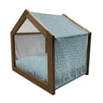 thumbnail image 2 of Arrow Pet House, Retro Arrows Illustration in Vintage Colors Elements, Outdoor & Indoor Portable Dog Kennel with Pillow and Cover, 5 Sizes, Turquoise Beige, by Ambesonne, 2 of 5