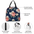 thumbnail image 7 of Navy Blue Rose Floral Lunch Bag Thick Aluminum Foil Cooler Tote for Women Work Picnic Gift, 7 of 7
