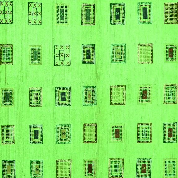 Ahgly Company Indoor Square Solid Green Modern Area Rugs, 3' Square