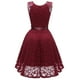 thumbnail image 5 of Vestido de dama de honor con cuello en V y encaje para mujer: vestido de fiesta formal con corte en A, poliéster, tallas estadounidenses 4-18, 5 of 6