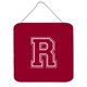 thumbnail image 1 of "Treasures Letter R Initial Monogram-Maroon and White Wall or Door Hanging Prints, 6 x 6", multicolor Caroline's Treasures CJ1032-RDS66, 1 of 1