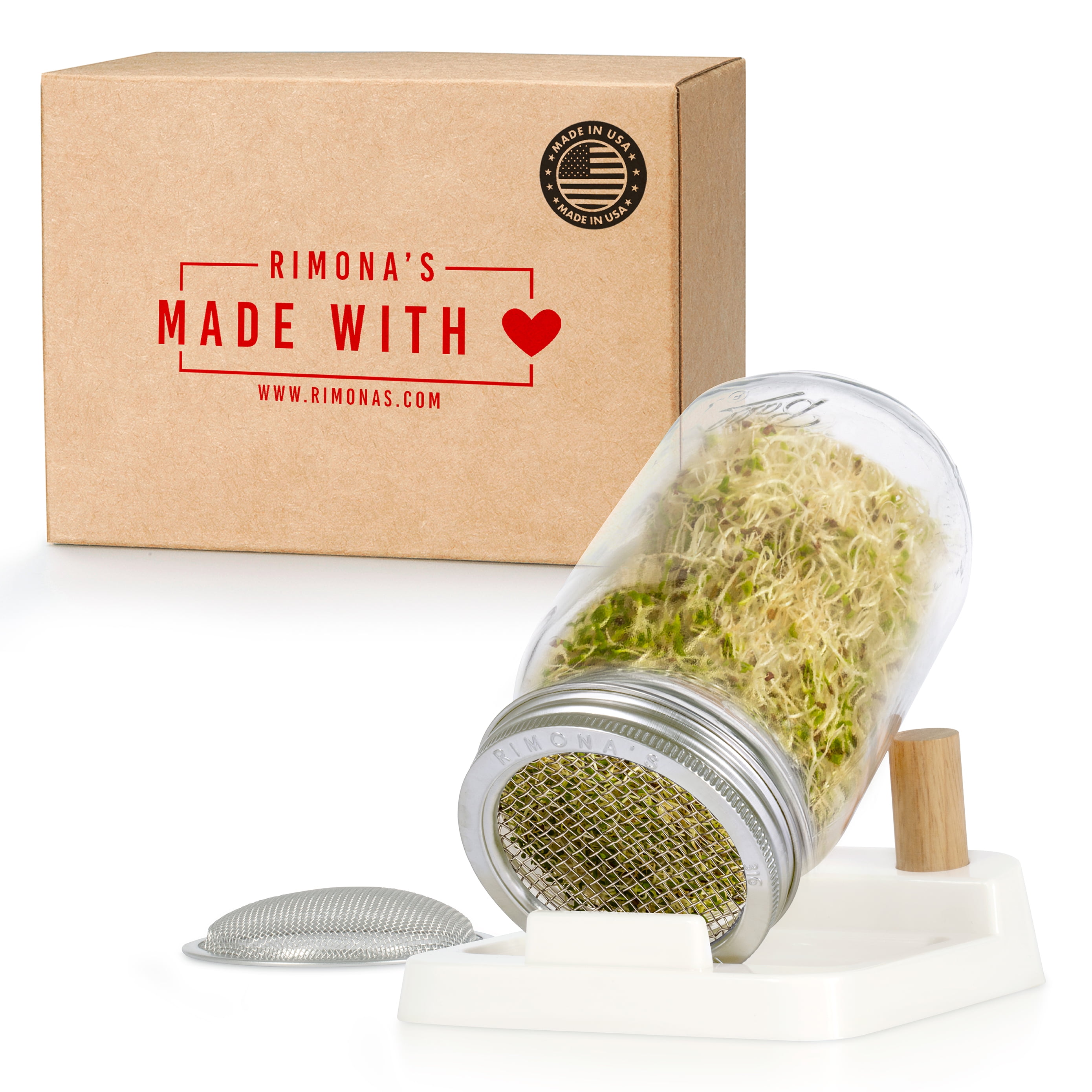 RIMONA’s Sprouting Kit - Stainless Steel Curved Enhanced Mesh Strainers ...