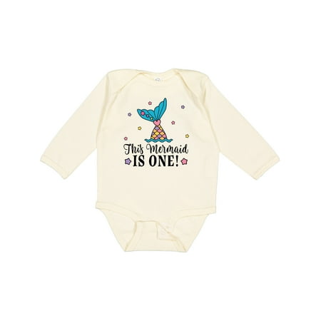 

Inktastic Mermaid 1st Birthday 1 Year Old Girls Long Sleeve Baby Bodysuit