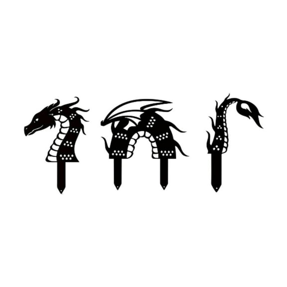 oshhni Dragon Metal Decorative Garden Stakes Iron Lawn Ornaments for Yard Courtyard