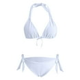thumbnail image 5 of ANINEO Women Solid Color Bikini Sets Summer Beach Fashionable Swimwear, 5 of 6