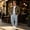 Light Gray, variant on Mens Jogger Sweatpants Solid Color Loose Fit Casual Trousers Drawstring Elastic Waist Ribbed Cuffed Ankle Pants