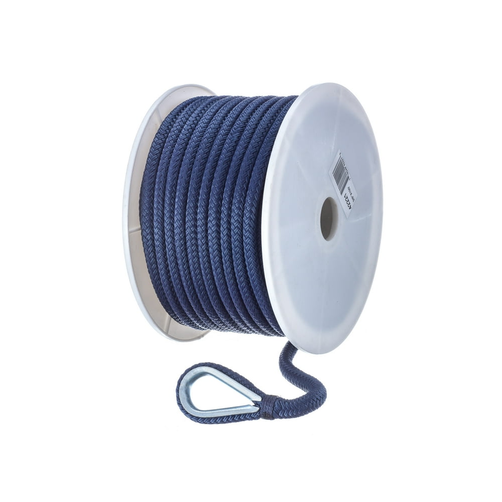 Seachoice 42221 DoubleBraid Nylon Anchor Line Navy 3/8 Inch x 100 Feet