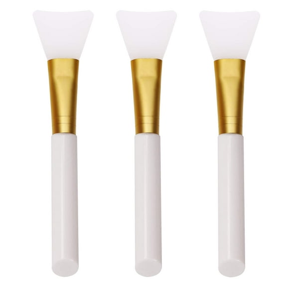 Mini Skater Brand 3 Piezas de Cepillos de Mascarilla Facial de Silicona Aplicador de Mascarilla Facial de Silicona Suave Herramienta de Belleza para Barro Arcilla Carbón DIY Mascarilla Mixta Blanco