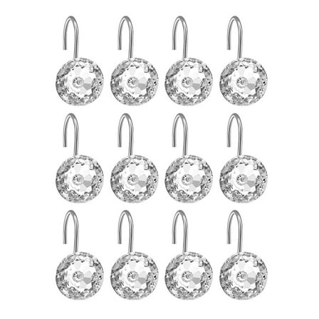 GAXIRE 12Pcs Multi Color Acrylic Shower Curtain Hooks Easy Install