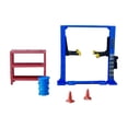 thumbnail image 4 of Milaget 1/64 Diorama Car Garage Architecture Model Furniture 5Pcs/Set Model Workshop Blue Car Lift, 4 of 9