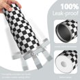 thumbnail image 3 of 1pc Black and white grid 30oz Tumbler with Straw & Handle - Insulated Stainless Steel Cup | Holiday Gift for Man Women (Christmas, Valentine's, Birthday), 3 of 7