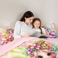 thumbnail image 5 of Manfei Colorful Flower Floral Full Size Comforter Sets,Cute Cartoon Elf Bedding Comforter Set,Kawaii Butterfly Bedding Sets Girls Kids,Super Cozy Room Decor Reversible,3 Pieces, 5 of 8