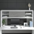 thumbnail image 6 of Echo 72W Desk Hutch in Pure White and Modern Gray - Engineered Wood, 6 of 6