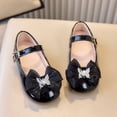 thumbnail image 4 of Dakaela 6M-11Y Toddler Girl Mary Jane Dress Shoes Comfortable Bow Ballet Flats School Uniform Wedding Party Princess Leather Shoes Black, 4 of 8