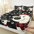 thumbnail image 3 of Homewish Kawaii Animal Deer 4 Pieces Queen Sheet Sets For Children Teens Adults,Happy Christmas Xmas Ultra Soft Flat Sheet,Winter Snowflake Queen Fitted Sheet,Super Cozy Room Decor, 3 of 7