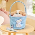 thumbnail image 6 of Blue Cotton Linen Easter Rope Storage Basket Handwoven Decorative Bin For Home Organizer Holding Eggs Toys Holiday Decor, 6 of 7
