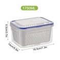 thumbnail image 3 of 1 Pack Fridge Food Storage Container with Lids with Strainer,Plastic Fresh Produce Saver Vegetable Fruit Meat Storage Organization, BPA-Free Plastic Produce Keepers(1750ML), 3 of 8