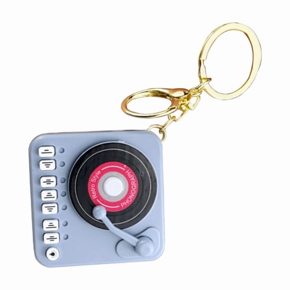 Retro Turntables Music Player Keychain Music Box with Decorative Design Builts In Melodies for Relaxation Adventure