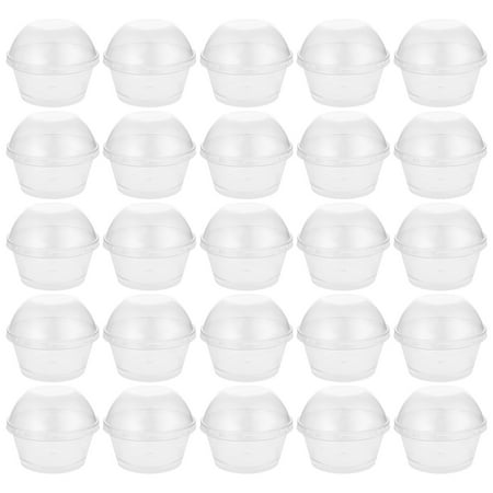 

25 Sets Clear Cups with Lids Disposable Dessert Cup Ice Cream Cup Clear Fruit Cup