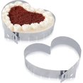 thumbnail image 1 of 2 piezas Cortador de anillo para hornear pasteles de mousse de acero inoxidable - Molde para pasteles en forma de corazón - Tamaño ajustable-YGWL, 1 of 4