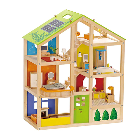 Hape All Season House Furnished Kids Toddler Toy Wooden Dollhouse w/