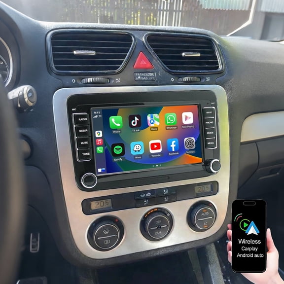 Dexico Car Stereo Radio for VW Passat CC Lavida Touran Golf Jetta Sagitar 2004-2016, 9 inch IPS Touch Screen with Wireless CarPlay/Android Auto GPS Bluetooth WiFi, Backup Camera