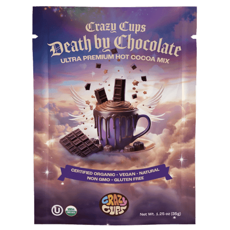 Crazy Cups Ultra Premium Hot Chocolate Mix, Dairy Free, Organic Vegan Hot Chocolate Packets, Non GMO Rich Hot Cocoa Mix 8 Packets