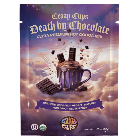 Crazy Cups Ultra Premium Hot Chocolate Mix, Dairy Free, Organic Vegan Hot Chocolate Packets, Non GMO Rich Hot Cocoa Mix 8 Packets