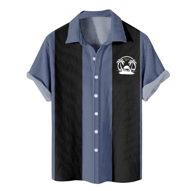 Men's Hawaiian Printed Button Short Sleeve Shirts Men's Casual Fashion Short Sleeve ShirtsXL