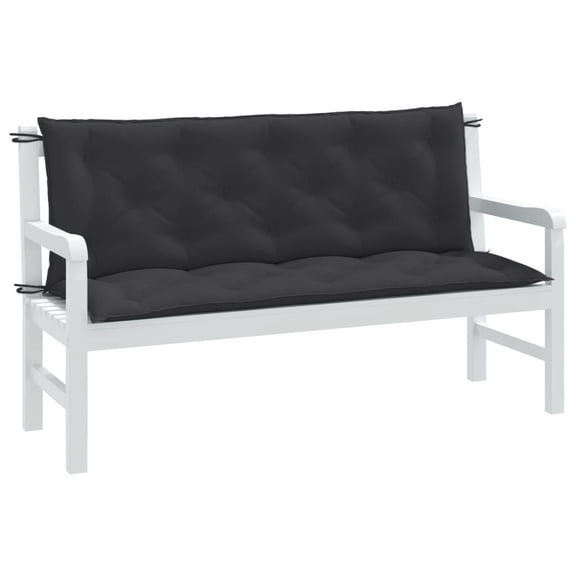 Buytoshop 2 PCS Garden Bench Cushions, 59.1"x19.7"x2.8" Oxford Fabric, Black