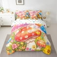 thumbnail image 3 of Feelyou Cartoon Red Mushroom Twin Bedding Sets 7-Piece for Kids, Dreamy Fairy Tale Bedding Comforter Set, Kawaii Jungle Flower Reversible Sheet Sets, Ultra Soft Bedroom Decor, 3 of 8