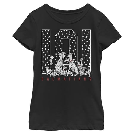 Girl s One Hundred and One Dalmatians The Whole Family Graphic Tee Black X Small