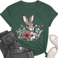 thumbnail image 4 of Mifsaly Short Sleeve T-Shirts Women Leopard Print Easter Bunny Floral Graphic Cotton tops Soft Breathable Relaxed Fit Casual Summer Tees S, 4 of 6