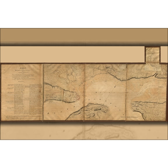 24"x36" Gallery Poster, map of Quebec, Canada 1759