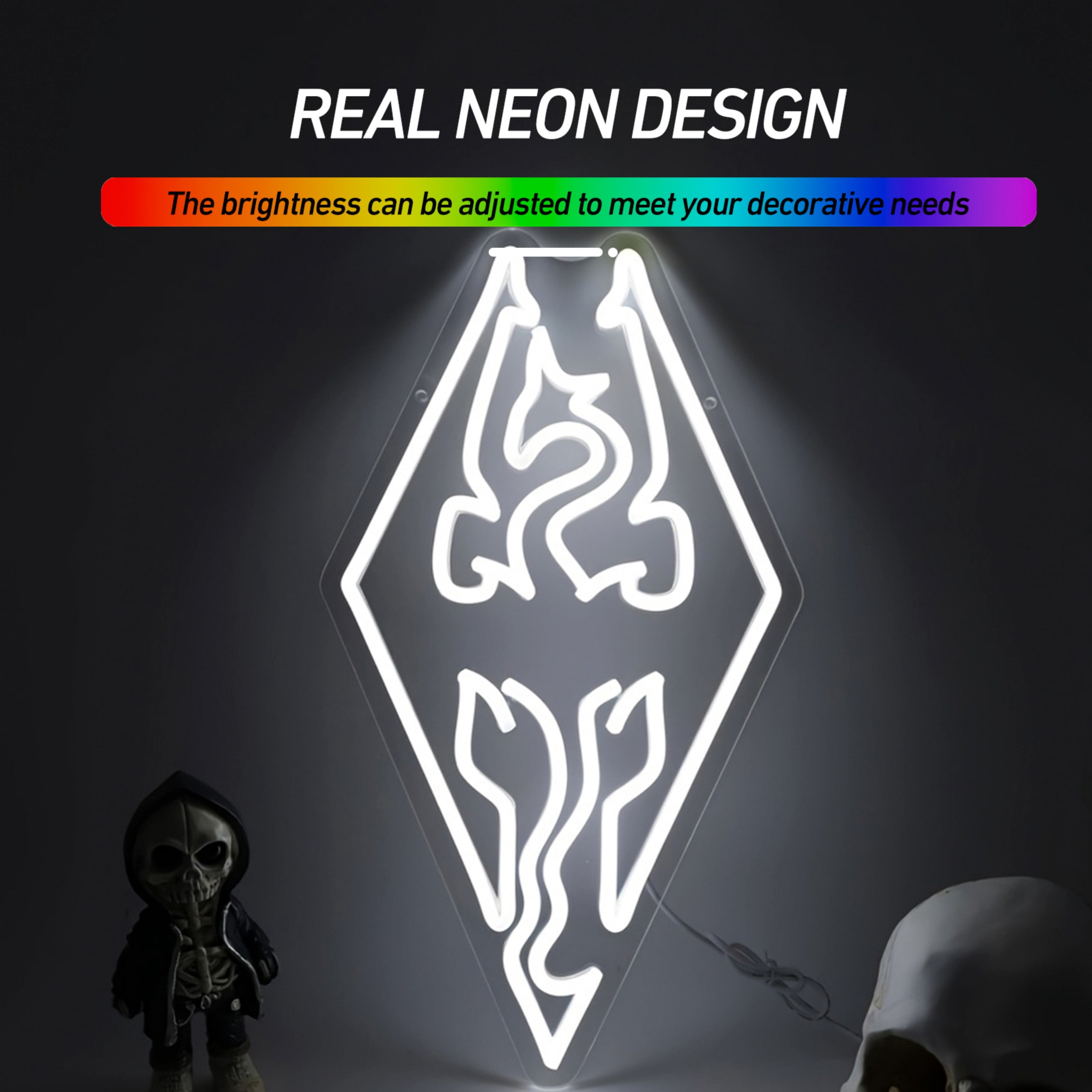 UPONRAY Dragon Neon Signs, 9.68"*17.2" Dimmable & USB-Powered LED Neon Light, Stylish Wall Decor for Bedroom, Game Room, Man Cave, Internet Cafe, Arcade