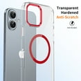 thumbnail image 5 of ELEHOLD Clear Case for iPhone 16 Plus, Compatible with Mag safe Accessory Military Grade Drop Protection Anti-Yellowing Clear Slim Rugged Shockproof Protective Case for iPhone 16 Plus,Red, 5 of 8