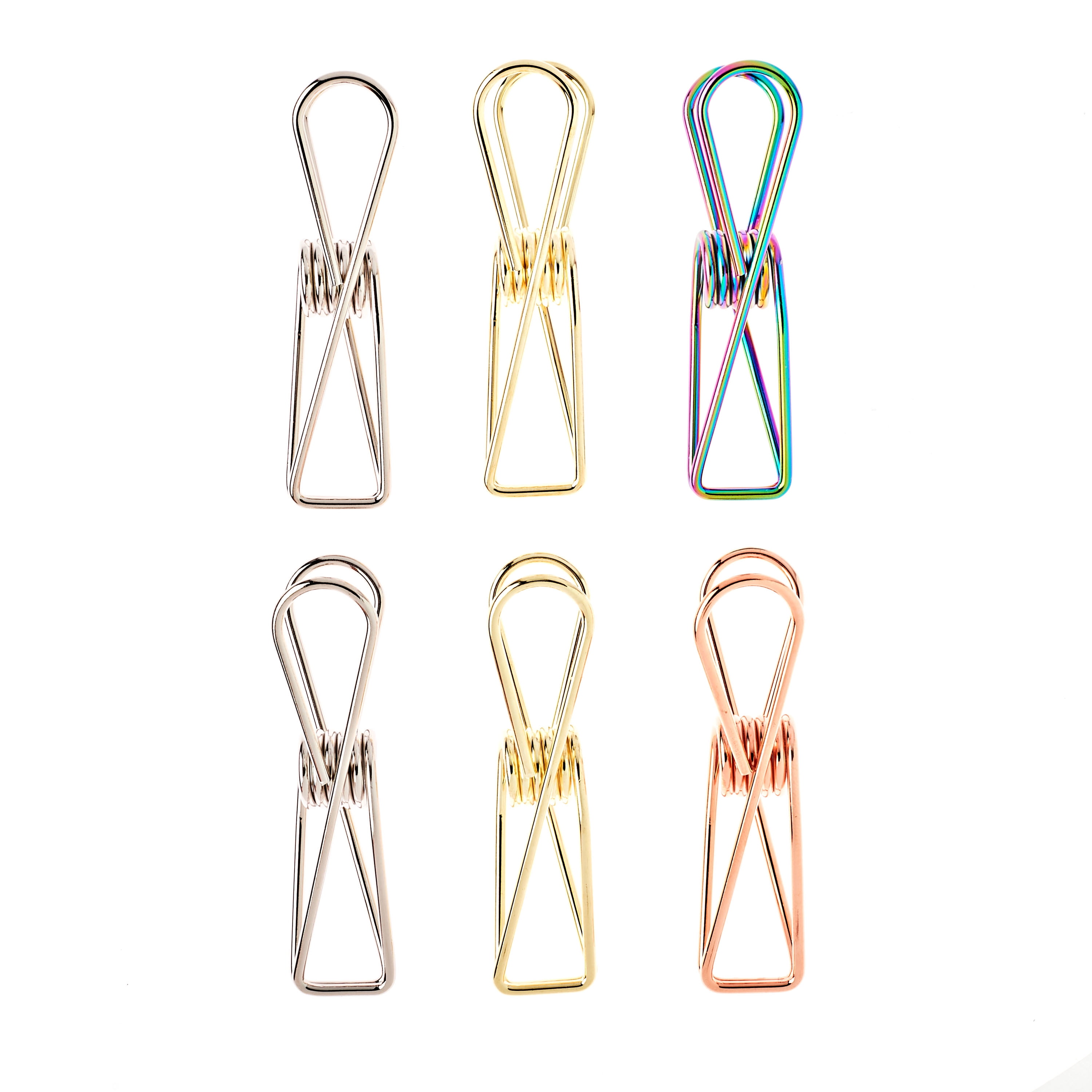 Small Wire Binder Clips  Gold or Silver – Block Design