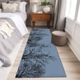 thumbnail image 4 of Blue Black Branches 2'x6' Runner Rugs for Hallway Kitchen Bedside Non Slip Washable, Botanical Dead Tree Birds Entryway Rug Runners with Rubber Backing, Long Carpet Runner for Laundry Room, 4 of 8